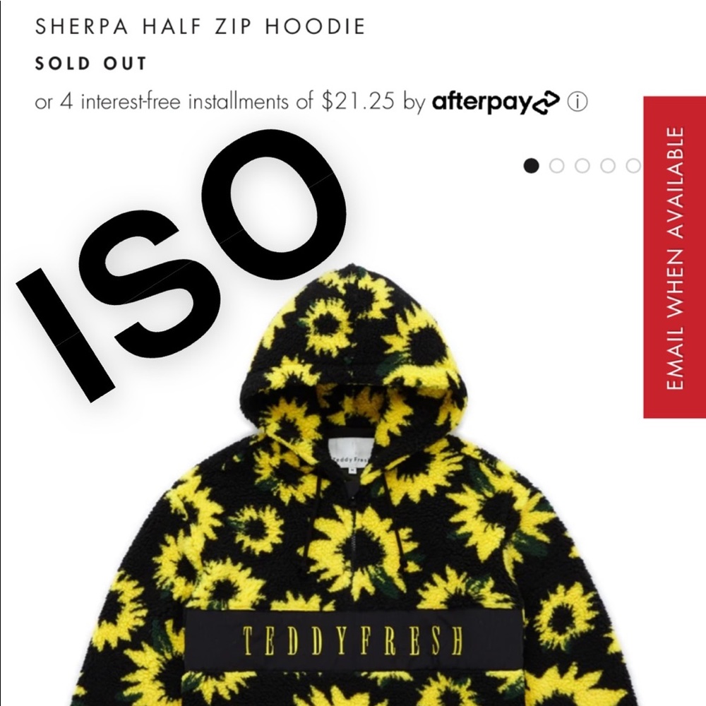 ISO Large Teddy Fresh sunflower Sherpa hoodie